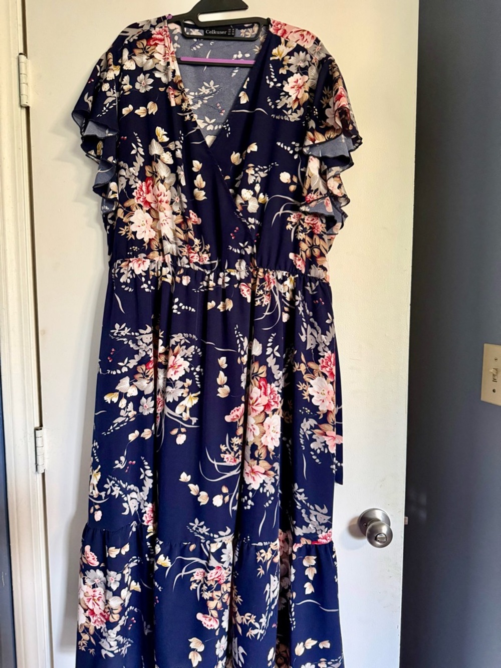 Sz 22 Celkuser Floral Midi Wrap Dress